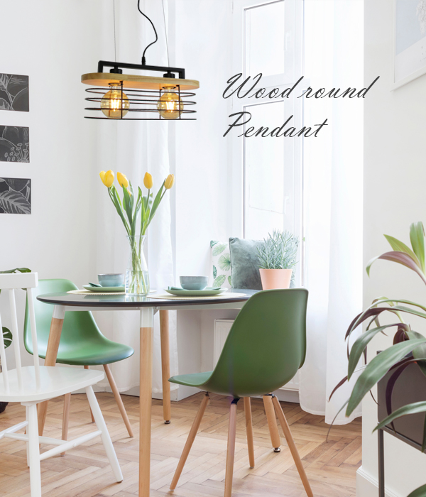 우드라운드 2등 펜던트조명,식탁등
