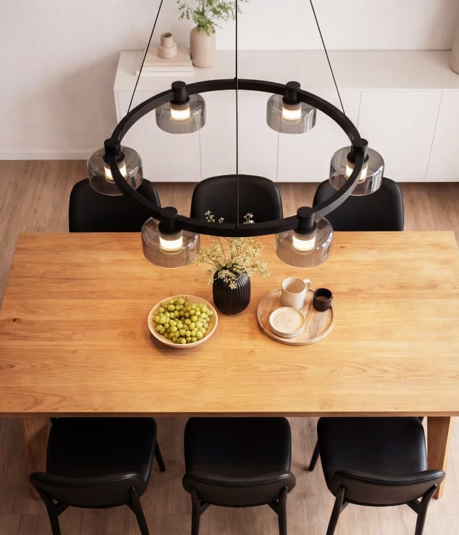 샤블리 LED 6등 식탁등, 펜던트조명 50W